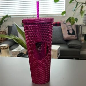 Starbucks Fuchsia Studded Tumbler with Straw